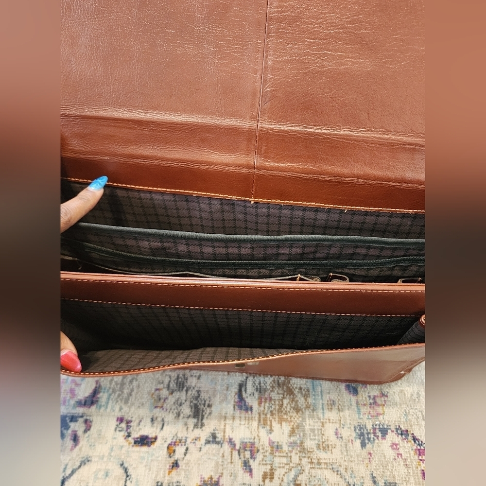 Vintage 1907 Brown 100% Leather Briefcase - Picture 6 of 15
